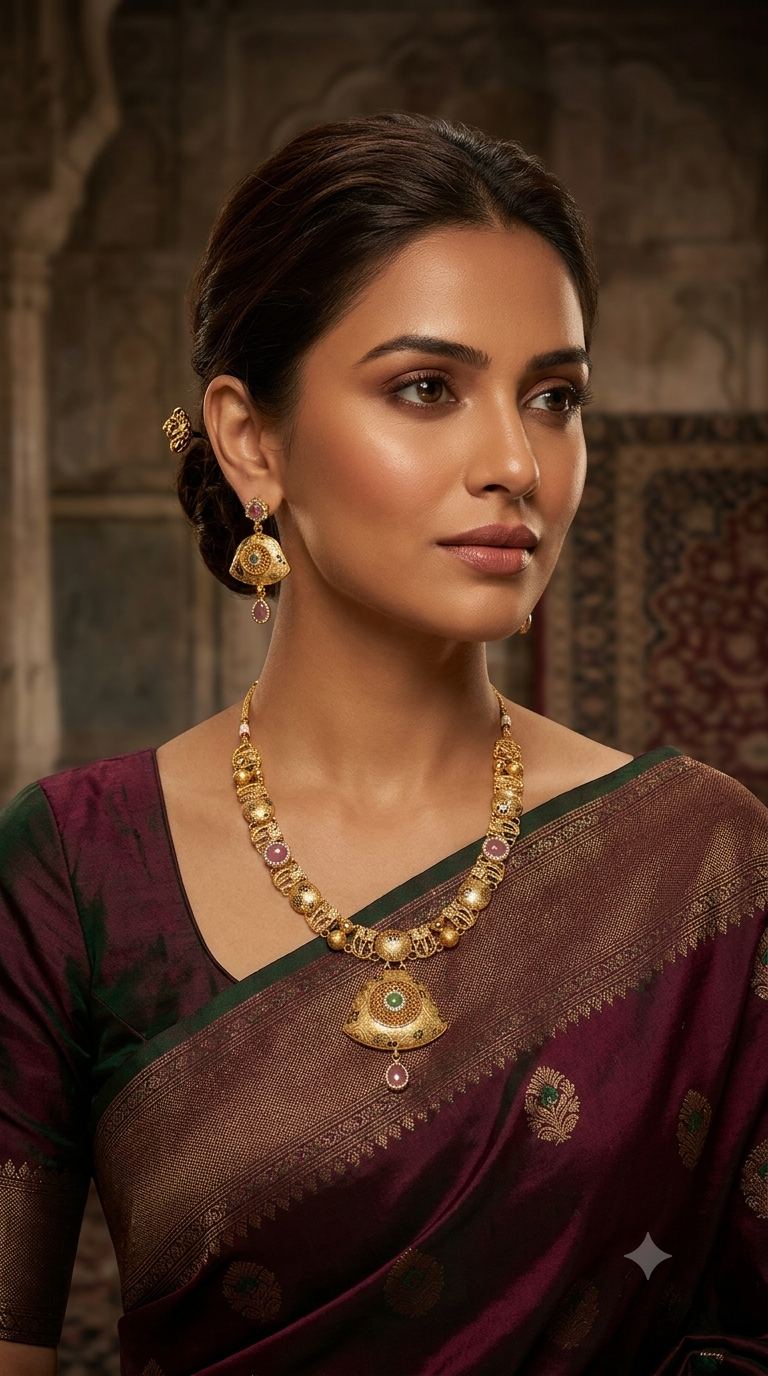 Kundan style bridal necklace set
