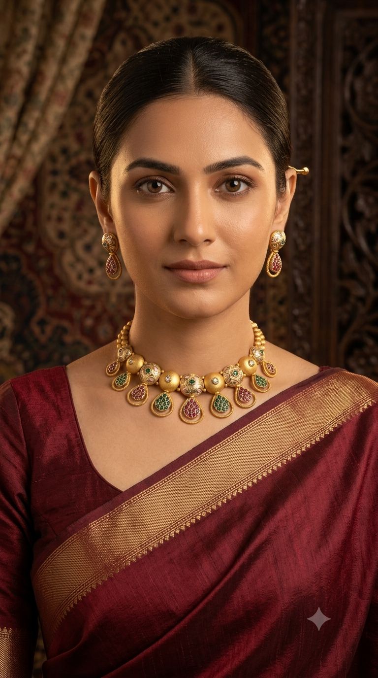 Traditional gold necklace craftsmanship